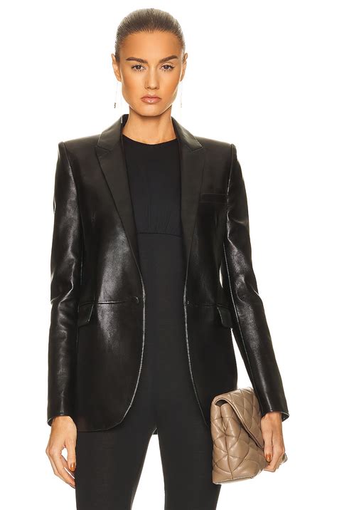 saint laurent leather blazer